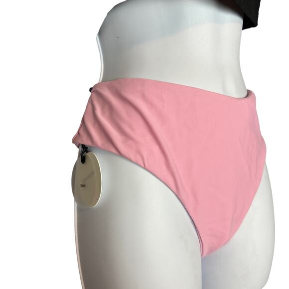 Tularosa Pastel Pink Cheeky Bikini Bottom XL High Cut Solid Revolve Kyndle NEW - Picture 7 of 8